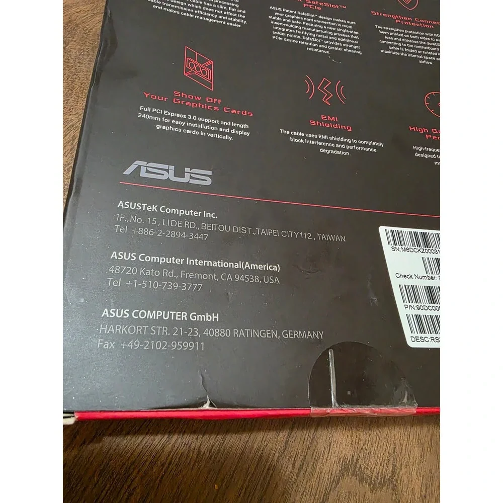 ASUS ROG Strix Premium Riser Cable PCI-E 3.0 x16 240mm RS200 90DC0080-B00010 New